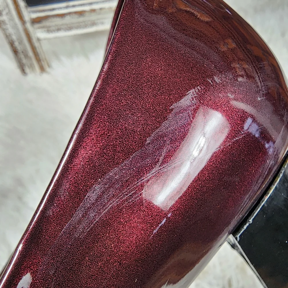 Lady Godiva Shiny Brown Heels 7.5 - Picture 13 of 14